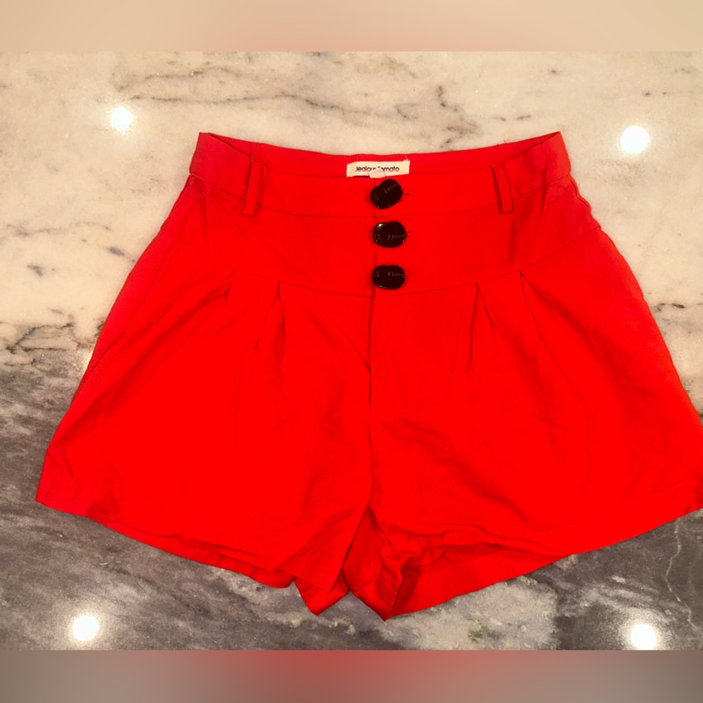 Jealous Tomato Red High Waist Shorts